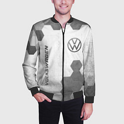 Бомбер мужской Volkswagen - white gradient вертикально, цвет: 3D-черный — фото 2
