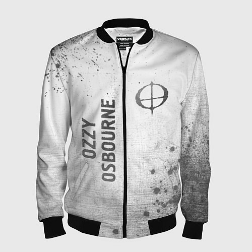 Мужской бомбер Ozzy Osbourne - white gradient вертикально / 3D-Черный – фото 1