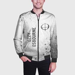 Бомбер мужской Ozzy Osbourne - white gradient вертикально, цвет: 3D-черный — фото 2
