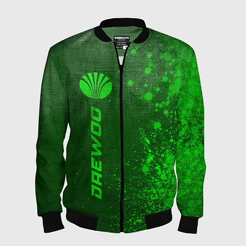 Мужской бомбер Daewoo - green gradient по-вертикали / 3D-Черный – фото 1