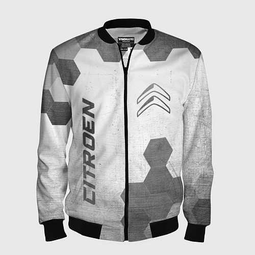 Мужской бомбер Citroen - white gradient вертикально / 3D-Черный – фото 1