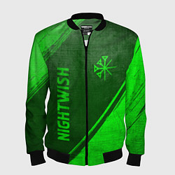 Мужской бомбер Nightwish - green gradient вертикально