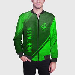 Бомбер мужской Nightwish - green gradient вертикально, цвет: 3D-черный — фото 2