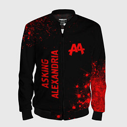 Бомбер мужской Asking Alexandria - red gradient вертикально, цвет: 3D-черный