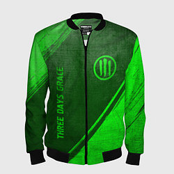 Бомбер мужской Three Days Grace - green gradient вертикально, цвет: 3D-черный