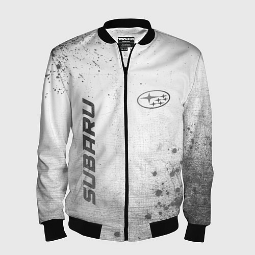 Мужской бомбер Subaru - white gradient вертикально / 3D-Черный – фото 1