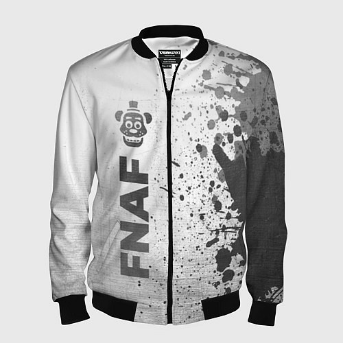 Мужской бомбер FNAF - white gradient по-вертикали / 3D-Черный – фото 1
