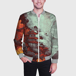 Бомбер мужской Башня в облаках, цвет: 3D-меланж — фото 2