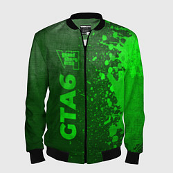 Бомбер мужской GTA6 - green gradient по-вертикали, цвет: 3D-черный