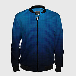 Мужской бомбер Из голубого в чёрный градиент с точками