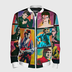 Бомбер мужской David Bowie vintage collage, цвет: 3D-белый