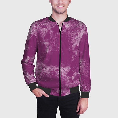 Мужской бомбер Амарантовый глубоко-пурпурный / 3D-Черный – фото 3