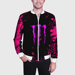 Бомбер мужской Monster energy неоновые краски лого, цвет: 3D-белый — фото 2