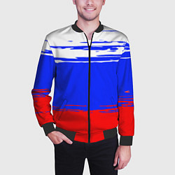 Бомбер мужской Патриот - флаг, цвет: 3D-черный — фото 2