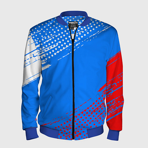 Мужской бомбер Патриот - флаг / 3D-Синий – фото 1