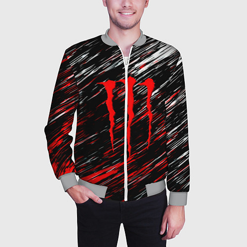 Мужской бомбер Monster energy полосы красок / 3D-Меланж – фото 3