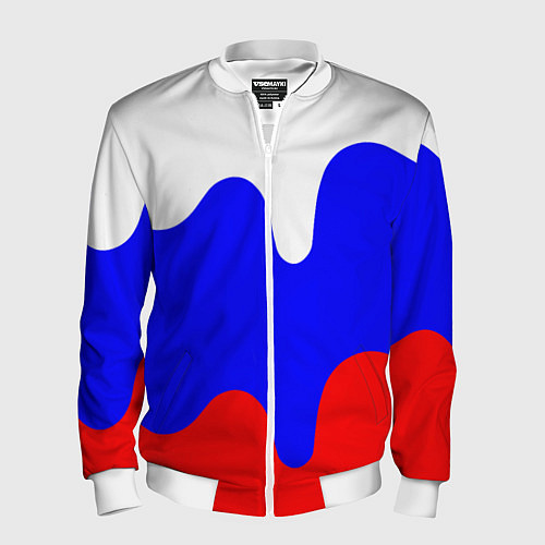 Мужской бомбер Патриот - флаг / 3D-Белый – фото 1