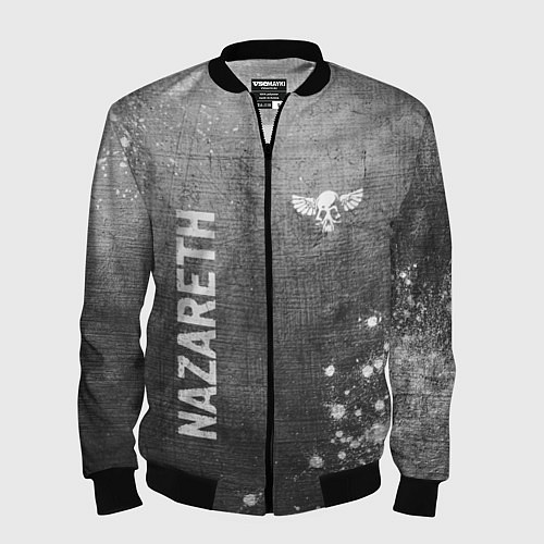 Мужской бомбер Nazareth - grey gradient вертикально / 3D-Черный – фото 1