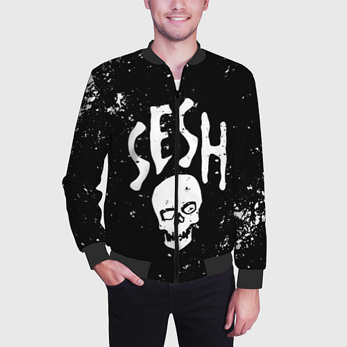 Мужской бомбер Sesh / 3D-Черный – фото 3