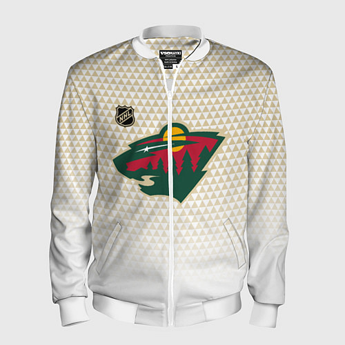 Мужской бомбер Миннесота Уайлд - белый градиент / 3D-Белый – фото 1
