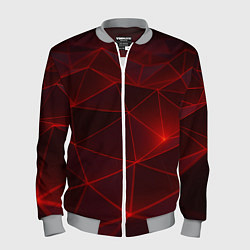 Мужской бомбер Красные полигоны с неоном