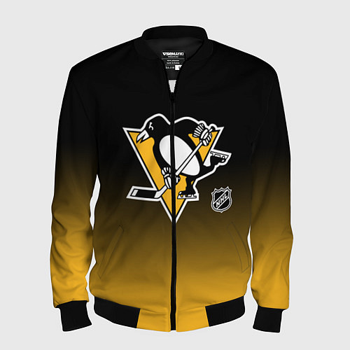 Мужской бомбер Питтсбург Пингвинз - градиент / 3D-Черный – фото 1