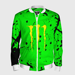 Бомбер мужской Monster energy кислотные брызги, цвет: 3D-белый