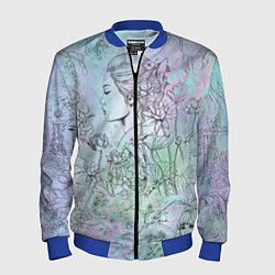 Бомбер мужской Скетч японские дорамы, цвет: 3D-синий
