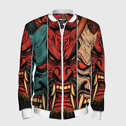 Бомбер мужской Demons Oni - neuroart, цвет: 3D-белый