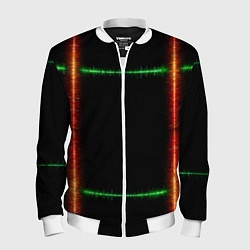 Мужской бомбер Color green orange lines