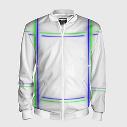 Мужской бомбер Neon white green light blue