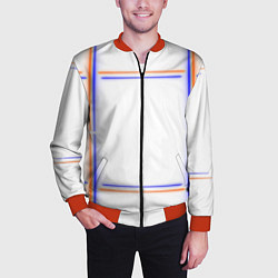 Бомбер мужской Neon white orange light blue, цвет: 3D-красный — фото 2
