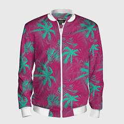 Мужской бомбер Palm pink light blue
