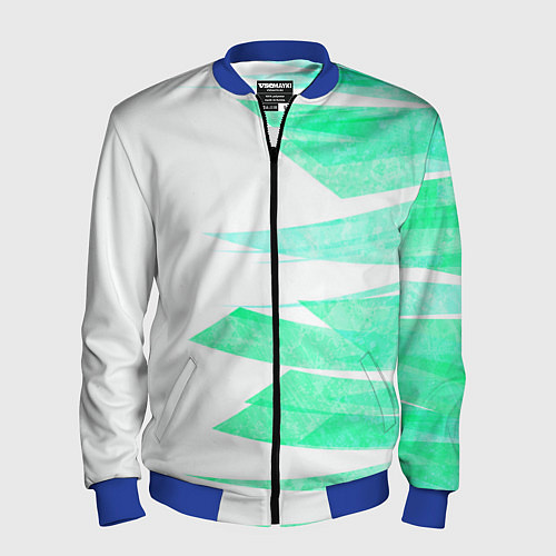 Мужской бомбер Color white light blue strip / 3D-Синий – фото 1