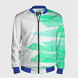 Бомбер мужской Color white light blue strip, цвет: 3D-синий