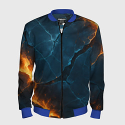 Бомбер мужской Разлом плит с огнем, цвет: 3D-синий