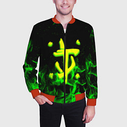 Бомбер мужской Doom кислотное лого огненный, цвет: 3D-красный — фото 2