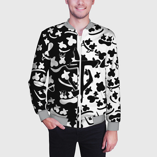 Мужской бомбер Doom x Marshmello pattern / 3D-Меланж – фото 3