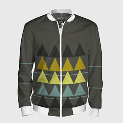 Мужской бомбер Абстрактный лес, геометрический с однотоном