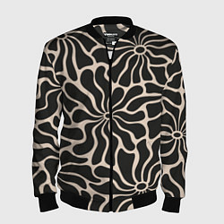 Мужской бомбер Цветы black pattern