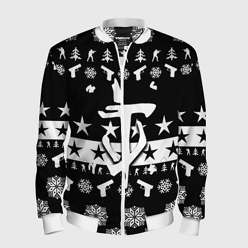 Мужской бомбер Doom x csgo winter / 3D-Белый – фото 1