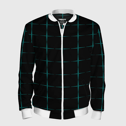 Мужской бомбер Color black blue crosses / 3D-Белый – фото 1
