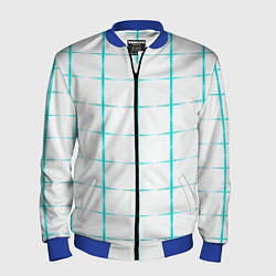 Бомбер мужской Color white light blue crosses, цвет: 3D-синий