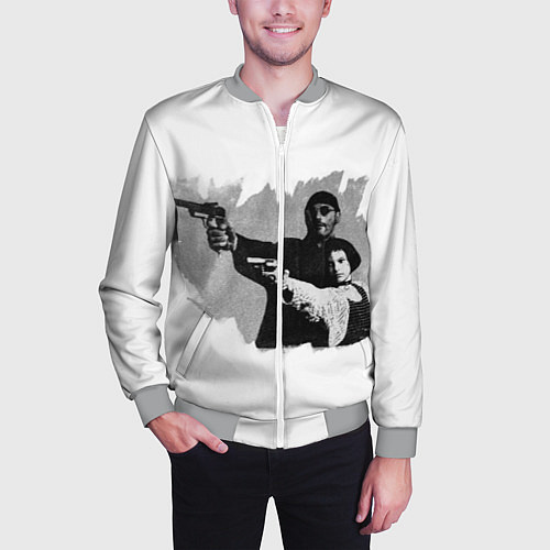 Мужской бомбер Леон рисунок / 3D-Меланж – фото 3