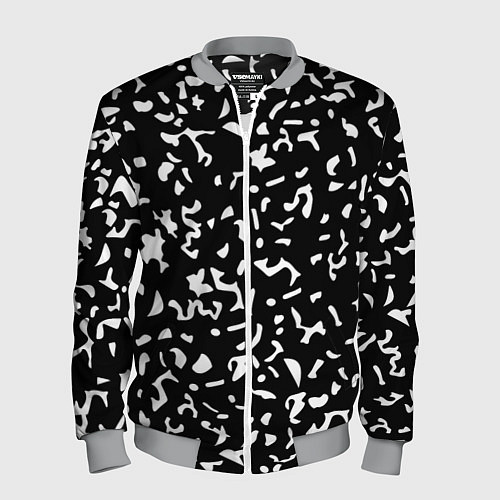 Мужской бомбер Черный камуфляж / 3D-Меланж – фото 1