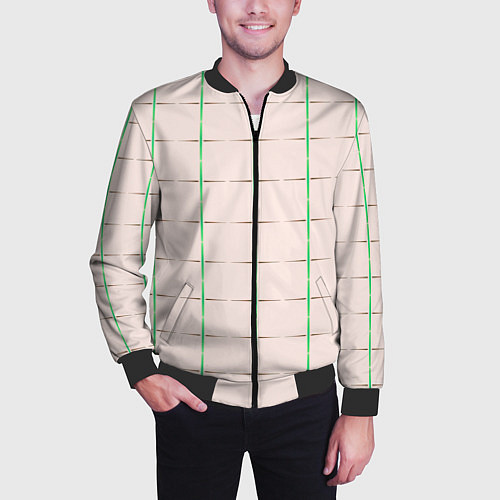 Мужской бомбер Color white stripes / 3D-Черный – фото 3