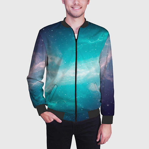 Мужской бомбер Галактическое сияние небес / 3D-Черный – фото 3