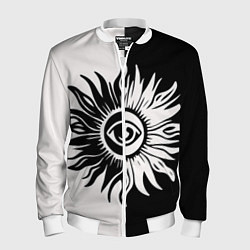 Мужской бомбер Солнце черно-белое