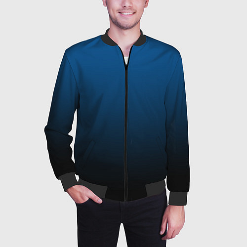 Мужской бомбер Лазурит тёмно-синий / 3D-Черный – фото 3