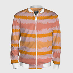 Мужской бомбер Полосы зигзагообразные оранжево-розовые